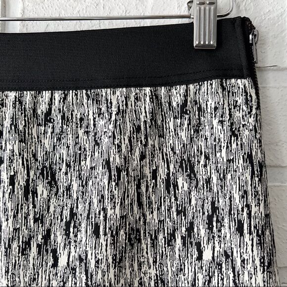 Monochromatic Black White Stretchy Print High Waist Pencil Skirt S - Picture 7 of 13